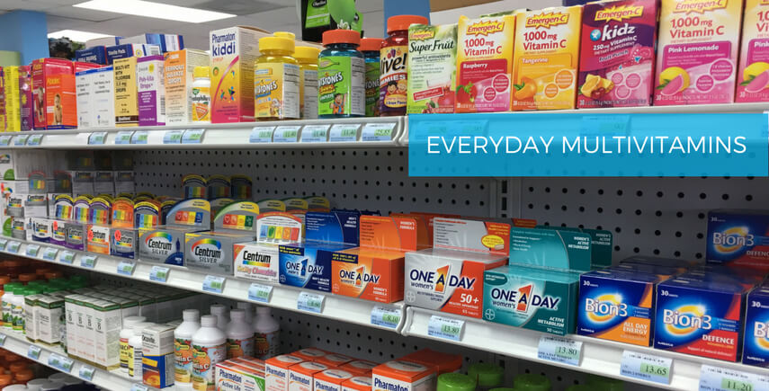 Fruits and Vegetables provide the essential nutrients we need for everyday functions. A daily multivitamin can help guarantee that you get all the vitamins and minerals you need, and what you don’t need your body will get rid of.