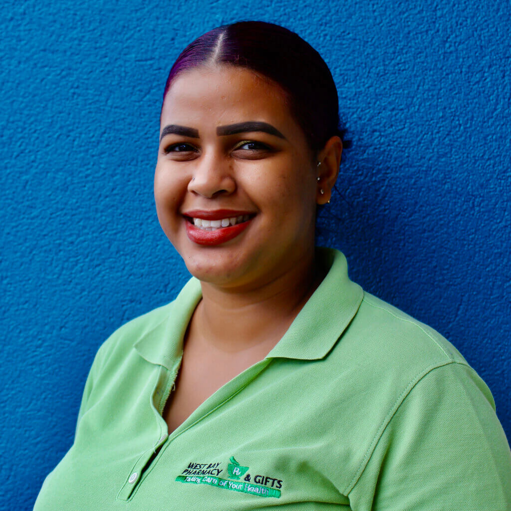Georgina Galeas is a cashier at West Bay Pharmacy & Gifts and is originally from Honduras. She has lived amongst our beautiful shores for the past 20 years. 